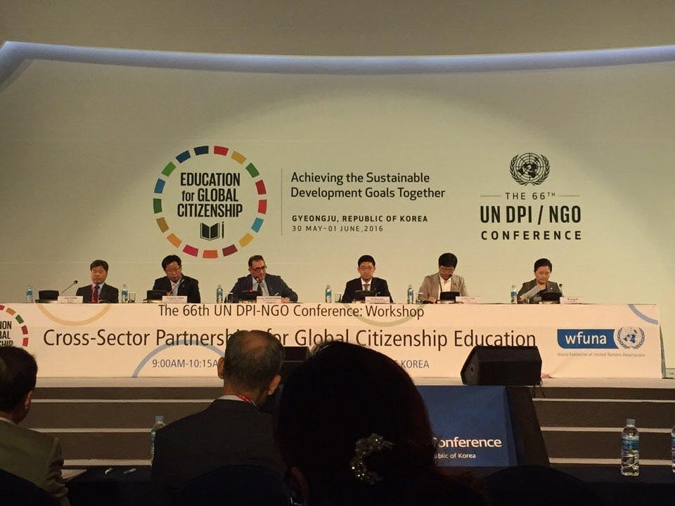 Panel discussion at the 66th UN DPI/NGO Conference on Education for Global Citizenship, Gyeongju, 2016